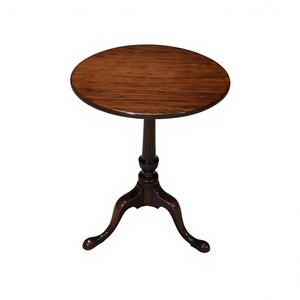 Antique Round Shape Coffee <b>Table</b> Tripod Wood Coffee <b>Table</b> Home Decorative Flower Standing Coffee <b>Table</b> Lightweight - Product Image 1
