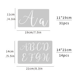 Pochoirs d'alphabet de calligraphie arabe Modèle de <span class=keywords><strong>dessin</strong></span> de peinture Pochoirs de lettres et de chiffres cursifs réutilisables - Product Image 5
