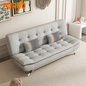 Sofá Cama Doble Plegable Multifuncional de Espuma Viscoelástica de Alta Calidad con Diseño Moderno Acolchado, Estructura Metálica Nórdica y Almacenamiento para Sala de Estar - Product Image 2