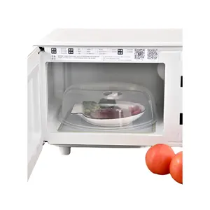Perangkat dapur Microwave aman antipercikan tutup piring penutup Microwave untuk makanan bebas BPA tahan panas Logo plastik disesuaikan