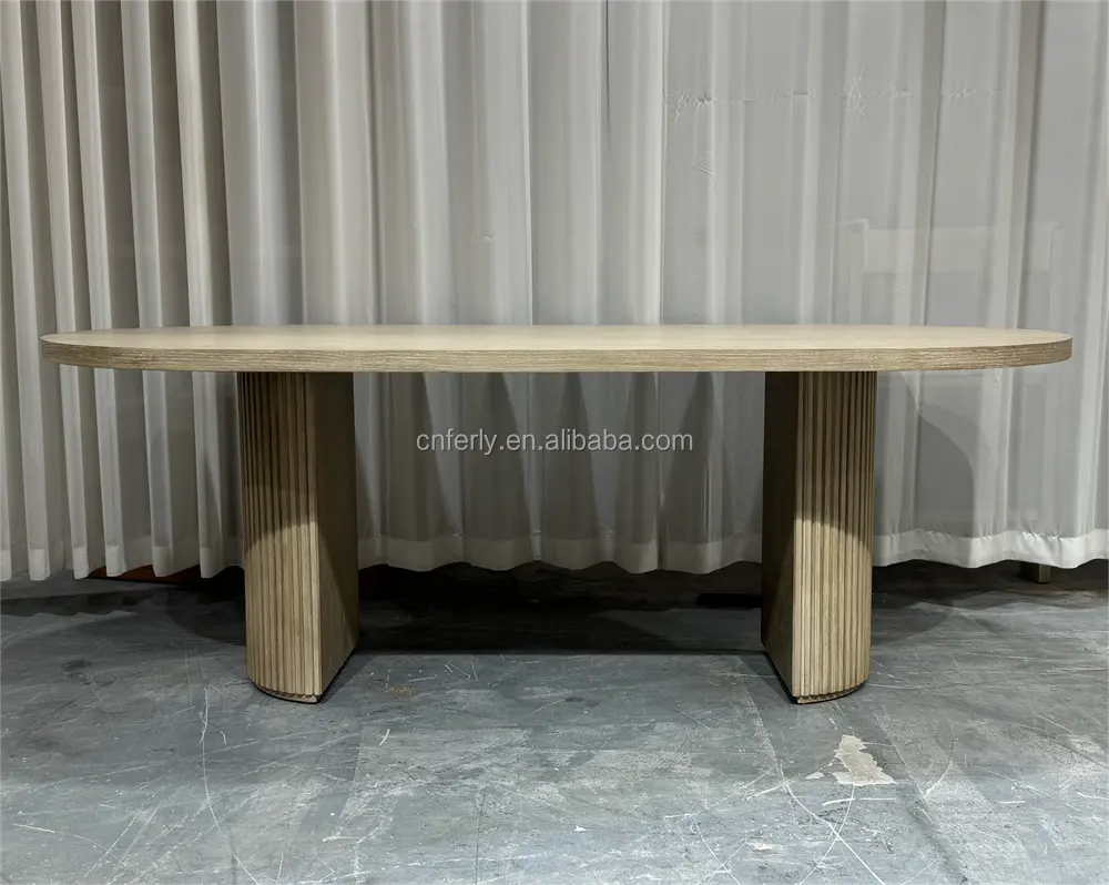 Meubles modernes Ferly Factory Direct Combinaison de tables à manger rectangulaires Table à manger rectangulaire en chêne blanc massif