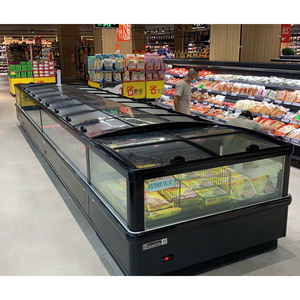 Vitrine réfrigérée pour aliments surgelés, congélateur de présentation de poisson, îlot de congélation pour supermarché, congélateur coffre avec éclairage LED, dégivrage automatique, refroidissement direct - Product Image 2