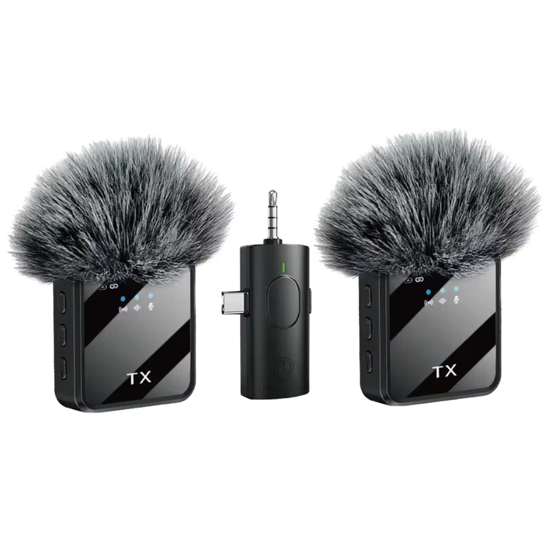 OEM <strong>Custom</strong> <strong>Logo</strong> Wireless Lavalier <strong>Microphone</strong> Dual Mic Noise Cancelling Mini Clip <strong>Microphone</strong> Factory Wholesale Supplier