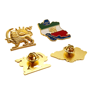 Spilla smaltata personalizzata a forma di mappa dell'<span class=keywords><strong>Iran</strong></span>, con emblema del leone iraniano, Golfo Persico e Mar Caspio, distintivo in metallo da risvolto - Product Image 1