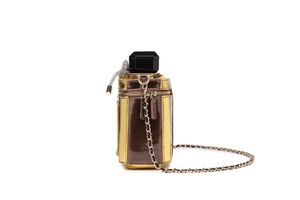 Bolso de Noche Elegante y Clásico de Lujo con Diseño de Botella de Perfume, Marco de PU con Pedrería, Correa de Cadena y Cierre de Cremallera, 1-1.9L - Product Image 6