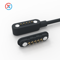 Conector Magnético Personalizado de Fábrica de 5 Pines Macho con Cable, Cable de Carga de 5V 1.5A, Cable Magnético USB con Conector Pogo Pin