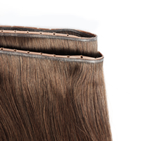 Double Drawn XO Genius Trou Invisible Trame Extensions de Cheveux Humains Vierge Cheveux Peau Papillon Trame Extension Avec Trous