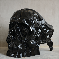Fauteuil individuel en fibre de verre renforcée, design nordique moderne, minimaliste, créatif, de luxe, motif crâne noir