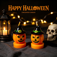 Großhandel Handgefertigte Umweltfreundliche Paraffin-Kürbisförmige Kerzen CE-Zertifiziert für Heimdekoration Geburtstage Halloween