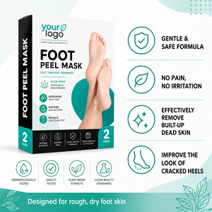 Masque exfoliant pour les pieds OEM, élimine les peaux mortes, adoucit les talons gercés, élimine les callosités épaisses, nourrit les pieds rugueux et secs, hydrate les pieds - Product Image 5