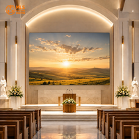 Écran LED d'intérieur P1.86, grand écran, alimentation double redondante, surveillance à distance intelligente, mur vidéo LED pour salle d'église
