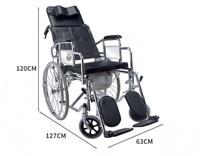 Fauteuil roulant manuel, équipement médical, chaise de toilette pour patients âgés, handicapés, fauteuil roulant pour toilettes, capacité CE certifiée