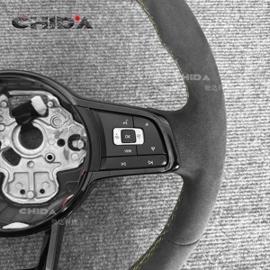 Volant de voiture en daim personnalisé adapté aux Volkswagen <span class=keywords><strong>Golf</strong></span> <span class=keywords><strong>4</strong></span> 5 6 6r 7 <span class=keywords><strong>R</strong></span> 7.5 8 <span class=keywords><strong>R</strong></span> Polo GTI GTD MK4 MK8 MK7 MK6 MK5 MK7 MK8 - Product Image 3