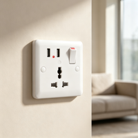 Prise murale multifonction personnalisée OEM avec double port USB et interrupteur à bascule pour la recharge d'appareils – Vente en gros