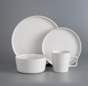 Wholesale In Stock Pure White Ceramic <b>Dinnerware</b> Set, Stoneware Tableware for Restaurant Hotel, Microwave & Dishwasher Safe - Product Image 6