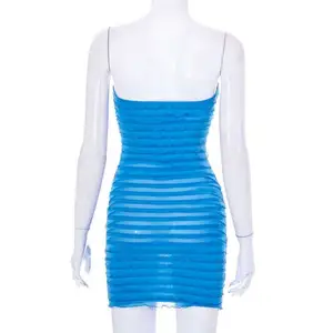 Hot Sexy New Summer Lässig Träger los Aushöhlen Sexy Skinny Bodycon Mini Ärmellose Nachtclub Party Rüschen Freizeit kleider Frauen