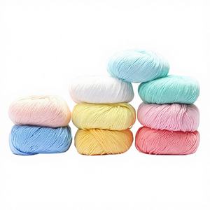Fil fantaisie 100 % coton peigné teint, super doux, absorbant l'humidité, écologique, pour tricot, couture et tissage à la main - Product Image 3