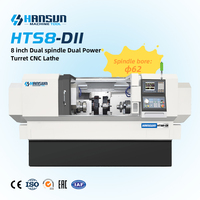 Torno CNC de bancada inclinada de alta eficiencia HTS-8-DIIY con doble husillo, herramientas motorizadas y posicionamiento repetitivo