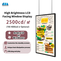 Pantalla LCD para escaparates de alta luminosidad, resistente al sol, de 3000 nits, para publicidad digital en escaparates de tiendas.