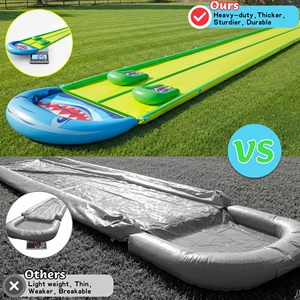 Nuevo tobogán acuático resistente de 40x6.56 pies con rociador y 2 tablas, tobogán de agua para jardín, patio trasero, para niños, adolescentes y adultos. - Product Image 5