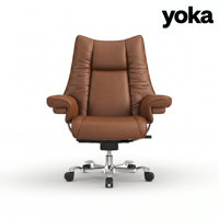 Vente directe d'usine, chaise de bureau de direction moderne, nouveau design, personnalisable, luxe, dossier haut, cuir, hauteur réglable, alliage d'aluminium