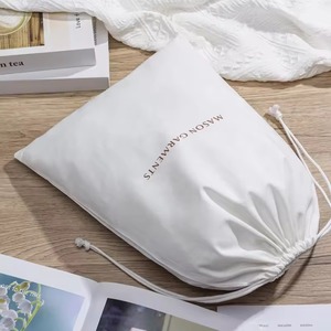 Pochette de luxe personnalisée avec logo, en coton blanc, avec cordon de serrage, recyclable, anti-poussière, pour chaussures et vêtements - Product Image 3
