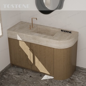 Encimera de Mármol Travertino <span class=keywords><strong>Blanco</strong></span> Marfil Tostone Italy, Suministro Directo para Contratistas de Baños y Espacios Interiores - Product Image 4