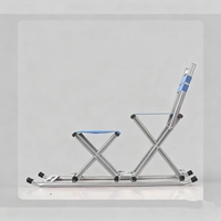 Luge pliable pour deux personnes en polyester, chariot à glace portable, écologique, pour divertissement familial en hiver en plein air