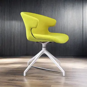Новейшее современное дизайнерское вращающееся кресло для встреч, желтое тканевое офисное кресло в стиле отдыха для посетителей конференц-зала