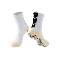 Chaussettes de football Extra Long Crew avec logo mérinos personnalisé pour hommes Coolmax avec poignée antidérapante rembourrée