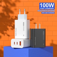 Chargeur rapide USB Type C 100W 3 ports, adaptateur secteur pour téléphone portable, charge rapide USB-C PD 100W