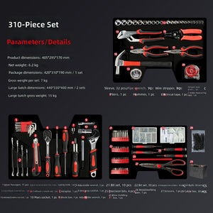 Juego de 310 Piezas de Caja de Herramientas Universal con 3 Cajones, Kit Completo de Herramientas Manuales para Reparaciones del Hogar y Automóviles - Product Image 5