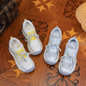 Women's Breathable Mesh <b>White</b> Sneakers 2026 Summer 10CM Platform Thick Sole Built in <b>Heel</b> Casual Sporty Low Top Sneakers - Product Image 4