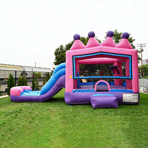 Château gonflable sur le thème <span class=keywords><strong>de</strong></span> la princesse avec toboggan intégré et trampoline, filet <span class=keywords><strong>de</strong></span> sécurité plus haut pour la prévention des chutes - Product Image 3