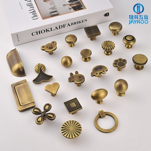 JAYHOO Brass Cabinet Knobs Paw Shape French <b>Style</b> Solid Wood Drawer Handle Durable Modular Installation - Product Image 4