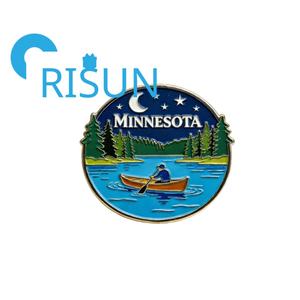 Broche aimantée personnalisée en gros, carte du Minnesota avec drapeau de l'État, souvenir de voyage, cadeau, badge de revers - Product Image 3