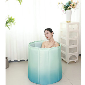 Bañera plegable para adultos y niños, tamaño grande, redonda, gruesa, para uso doméstico, de PVC ecológico, 70cm80cm - Product Image 1