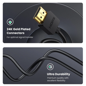 <span class=keywords><strong>Adaptateur</strong></span> de câble Micro <span class=keywords><strong>HDMI</strong></span> vers <span class=keywords><strong>HDMI</strong></span> UGREEN 4K 60Hz Ethernet Audio Effet 3D Micro HD vers HD Câble Mâle vers Mâle pour GoPro Sony - Product Image 5