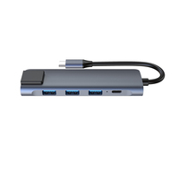 Gratis LOGO khusus Tipe C ke 1000M Kartu Lan dan 5Gbps USB 3.0 PD 100W dengan USB C ke 5 in 1 stasiun Dok adaptor dalam stok
