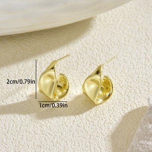 Geometric C Shape Stud <b>Earrings</b> Zinc Alloy Stainless Steel <b>Post</b> Fashion Jewelry For Women Ear Studs EH5637 - Product Image 4