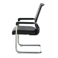 Chaise de visiteur de conférence en porte-à-faux cuir noir Accoudoir en métal plastique