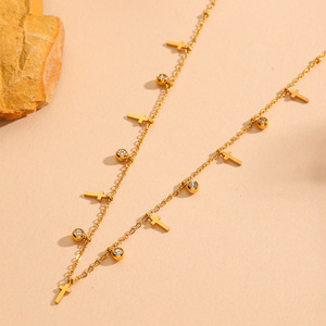 Dainty Multi Charms <span class=keywords><strong>collana</strong></span> gioielli in acciaio inox 18K <span class=keywords><strong>oro</strong></span> trifoglio cuore stella occhi <span class=keywords><strong>luna</strong></span> ciondoli con <span class=keywords><strong>collana</strong></span> di zirconi per le donne - Product Image 5
