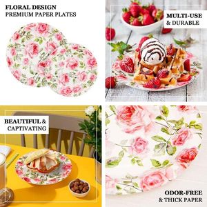 OEM Vintage Floral Paper <b>Plates</b> 9 Inches Modern Factory Direct for Tea Parties Bridal <b>Showers</b> Baby <b>Showers</b> Outdoor Lunch - Product Image 3
