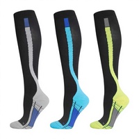 Chaussettes de compression unisexes en polyamide de haute qualité, fantaisie, 20-30 mmHg, tricotées pour l'automne, sportives, anti-humidité, pour la course et les infirmières