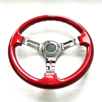 Volant de course Deluxon Drift Rally, diamètre 350 mm, déport 70 mm, rayons en alliage d'aluminium chromé, 3 roues rouges en ABS, 1,4 kg, pour voitures de course et rallyes