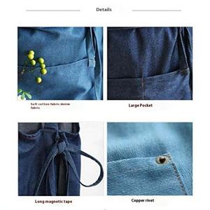 Elegante Delantal sin Mangas de Mezclilla Azul con Logotipo Personalizado para Barista, Mamá, Papá, Niño, para Limpieza, Jardinería, Cocina - Product Image 3