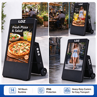 Affichage numérique extérieur, écran d'affichage numérique mobile alimenté par batterie, autonomie de 14h pour la publicité dans les restaurants et les événements