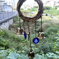Cloche de prière sorcière exotique et anneau de vigne, pendentif carillon éolien Œil du Diable