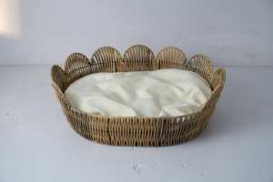 Ganzjahres-Haustier-Rattanhaus Umweltfreundliches Komfortables Haustierbett für Pelzige Freunde Weiden-Kunsthandwerk Katzenhaus - Product Image 3