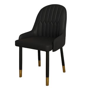 เก้าอี้หุ้มเบาะหนัง PU นุ่มสบาย ขาโลหะ มีที่วางแขน ดีไซน์ยุโรปเหนือ เหมาะสำหรับห้องนั่งเล่น ร้านกาแฟ ร้านเสริมสวย โรงแรม - Product Image 5